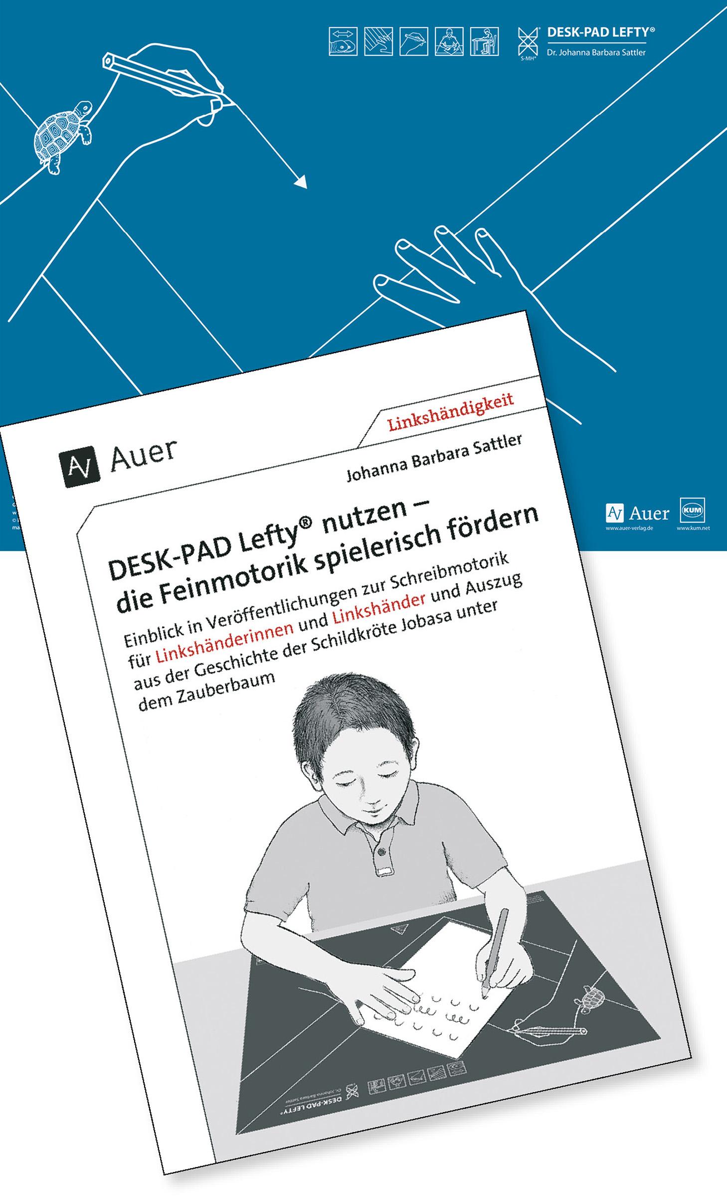 Schreibtisch-Auflage für Linkshänder DESK-PAD LEFTY®, mit Übungsheft