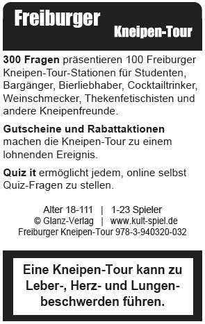 Freiburger Kneipen-Tour. Kneipenquiz + Kneipengutscheine