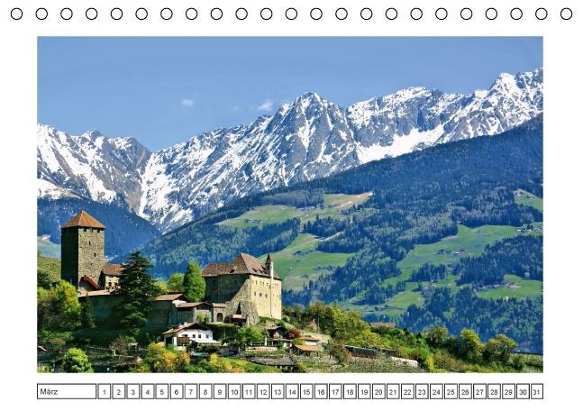 Südtirol im Frühling. Etschtal, Überetsch und Unterland. (Tischkalender immerwährend DIN A5 quer)