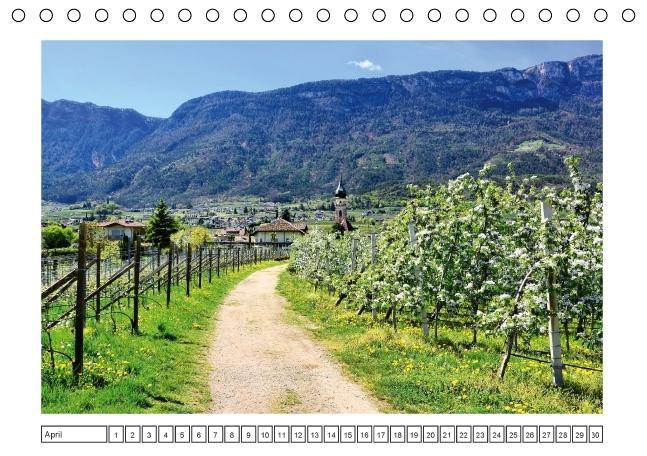 Südtirol im Frühling. Etschtal, Überetsch und Unterland. (Tischkalender immerwährend DIN A5 quer)