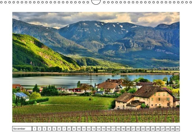 Südtirol im Frühling. Etschtal, Überetsch und Unterland. (Wandkalender immerwährend DIN A3 quer)