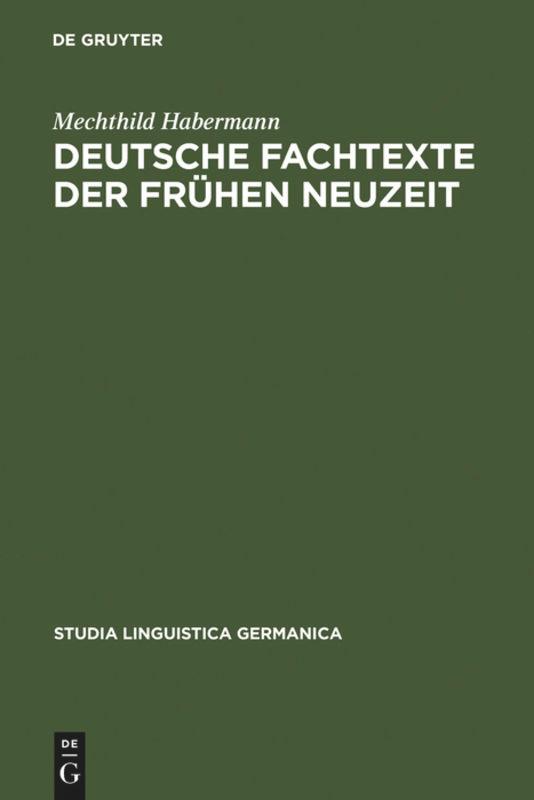 Deutsche Fachtexte der frühen Neuzeit