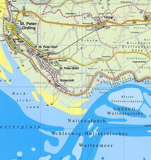 Nordfriesland Kreis mit Sylt, Amrum, Föhr und Halligen, KVplan, Radkarte/Freizeitkarte/Wanderkarte, 1:60.000