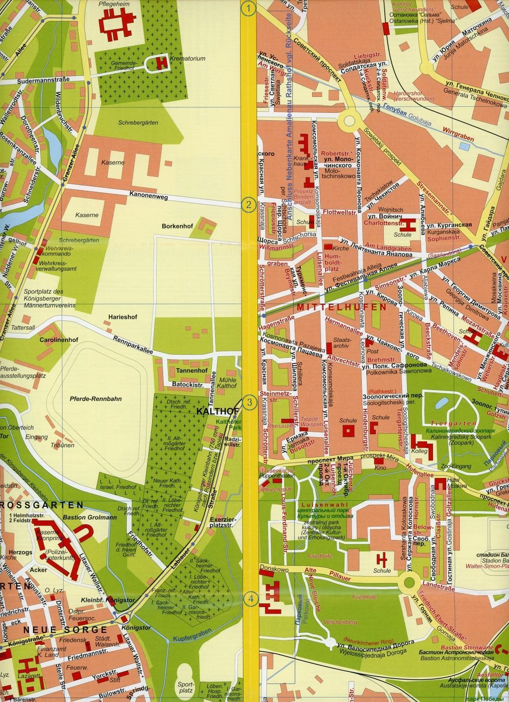 Stadtplan Königsberg 1931 / Kaliningrad heute 1:12.000