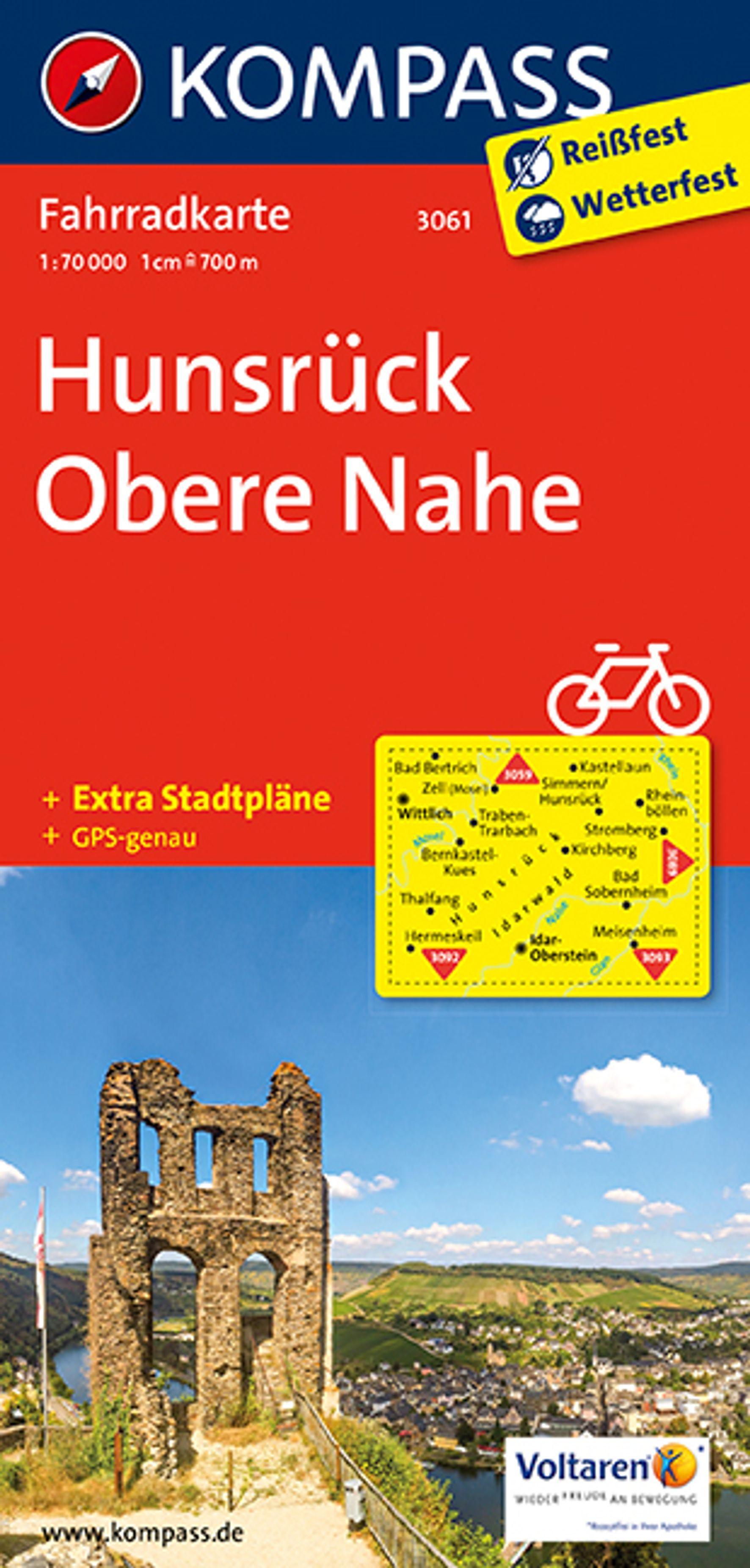 KOMPASS Fahrradkarte 3061 Hunsrück, Obere Nahe 1:70.000