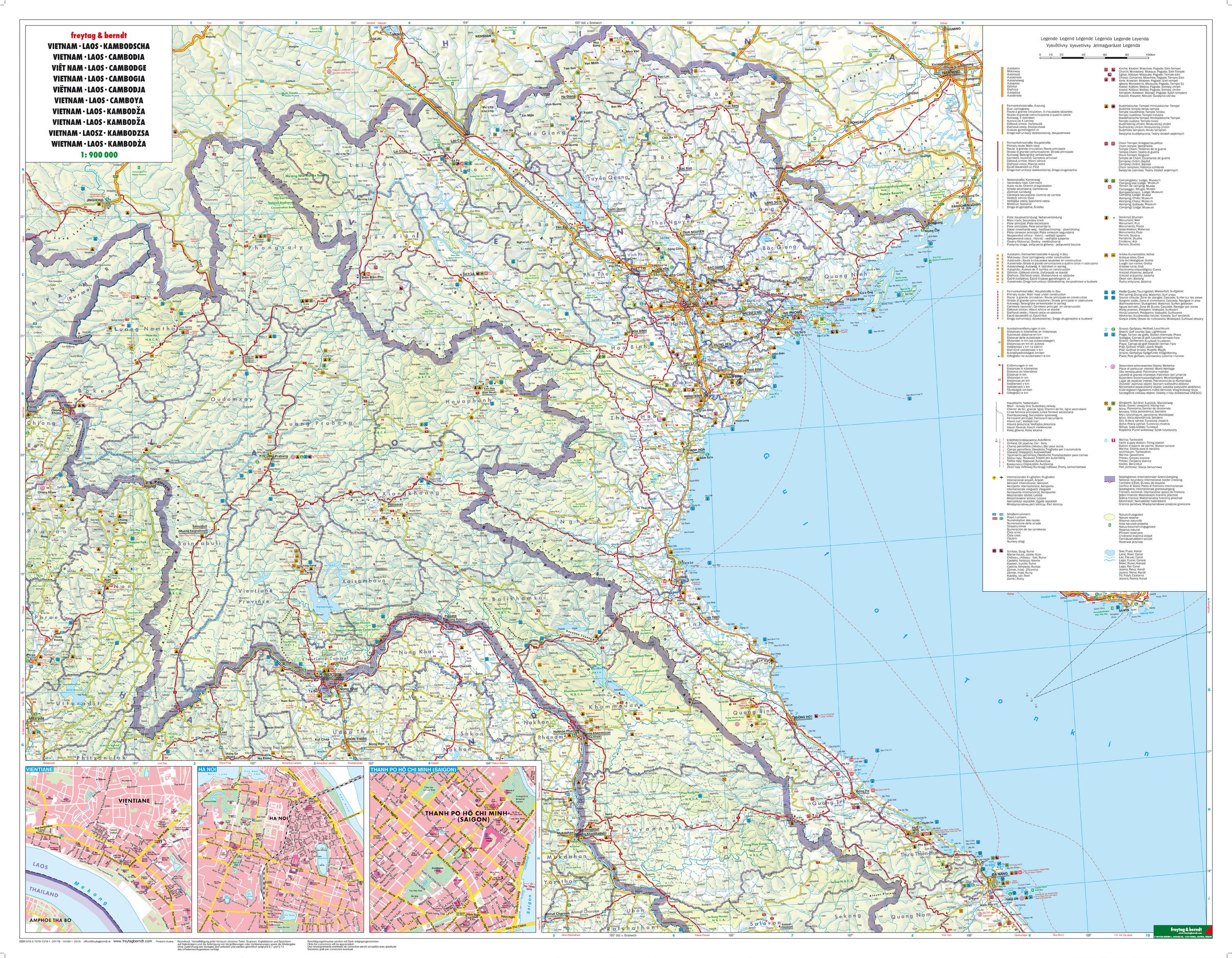 Vietnam - Laos - Kambodscha 1 : 900 000