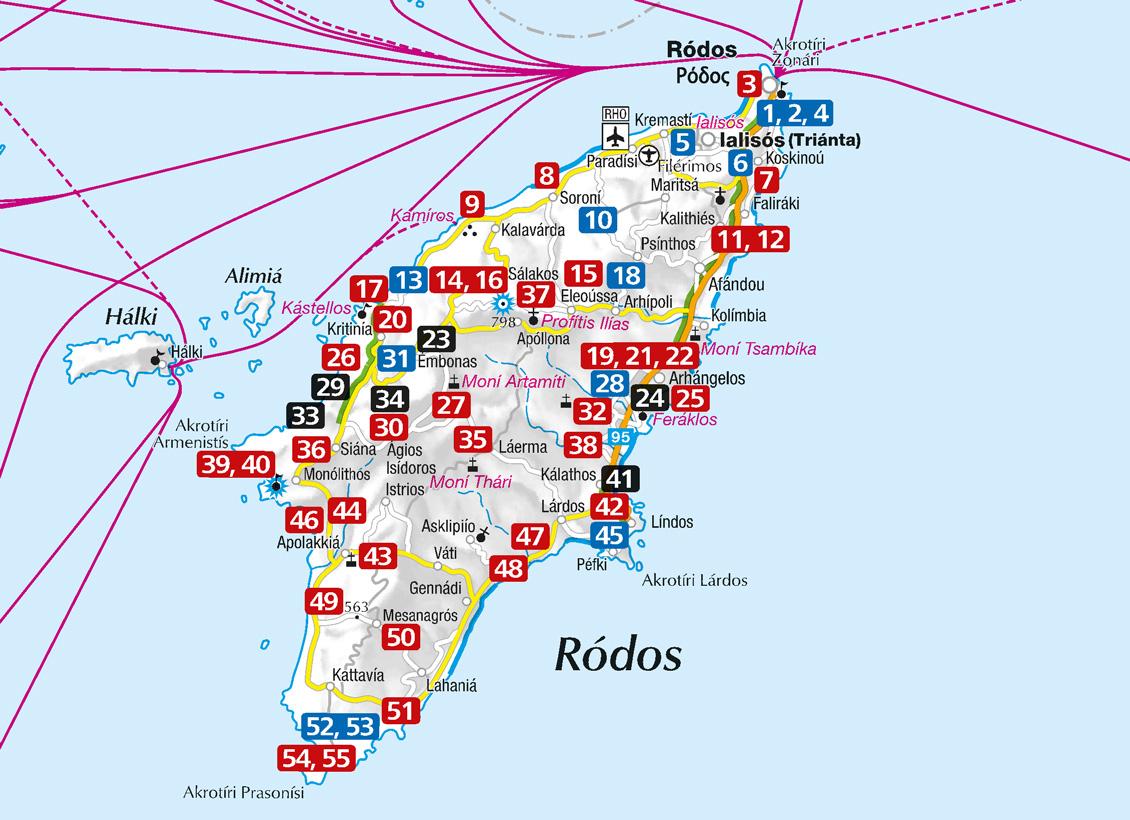 KOMPASS Wanderführer Rhodos, 55 Touren