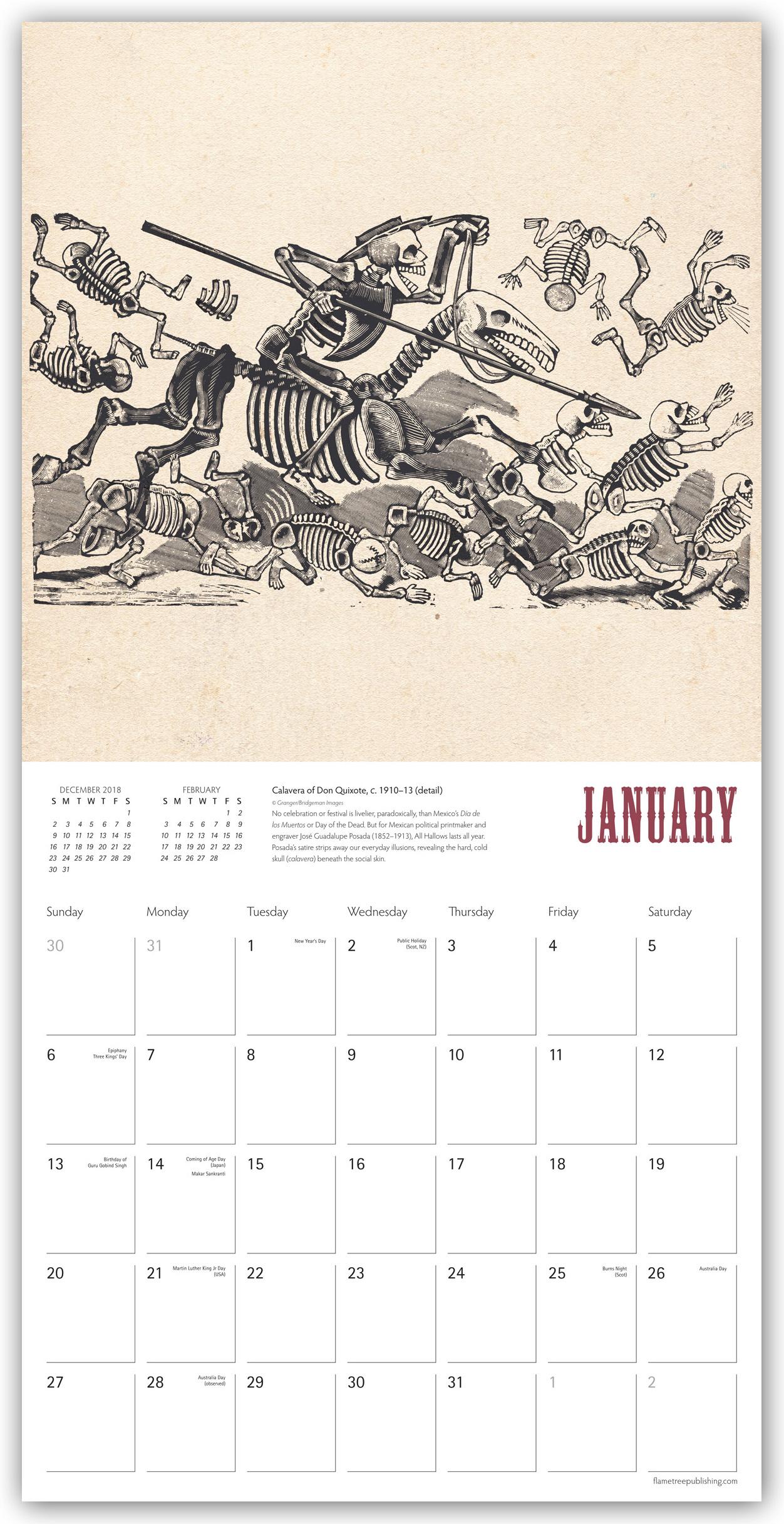 Day of the Dead Wall Calendar 2019 (Art Calendar)