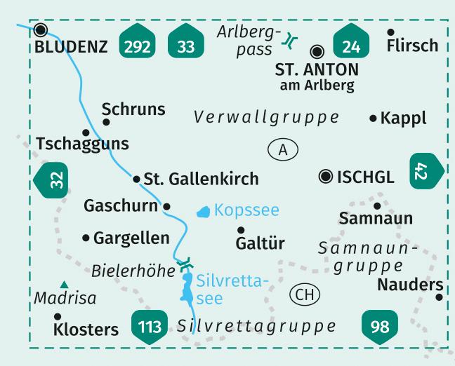 KOMPASS Wanderkarte 41 Silvretta, Verwallgruppe 1:50.000