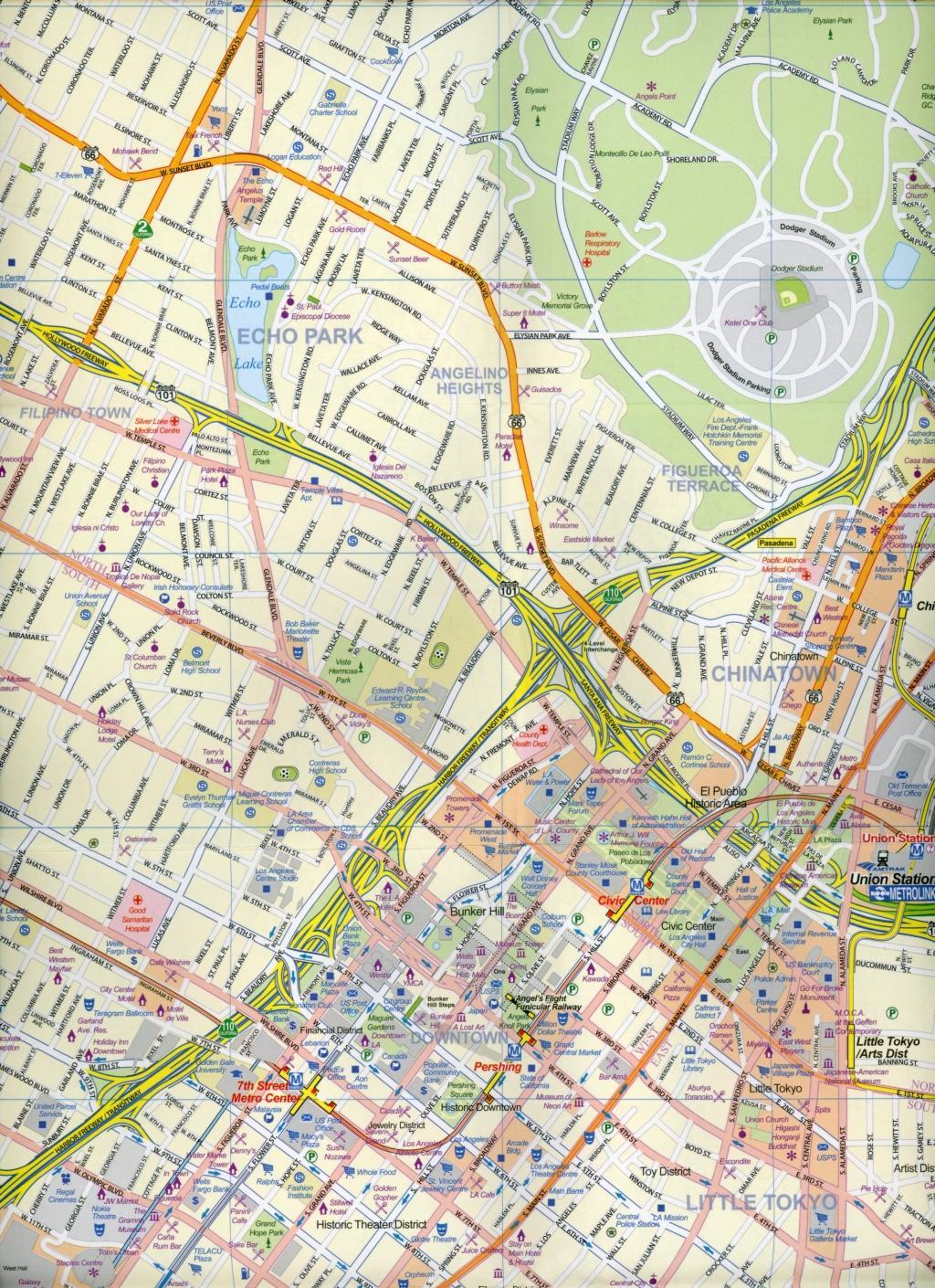 Stadtplan Los Angeles 1:15 000 / California South Coast 1 : 800 000