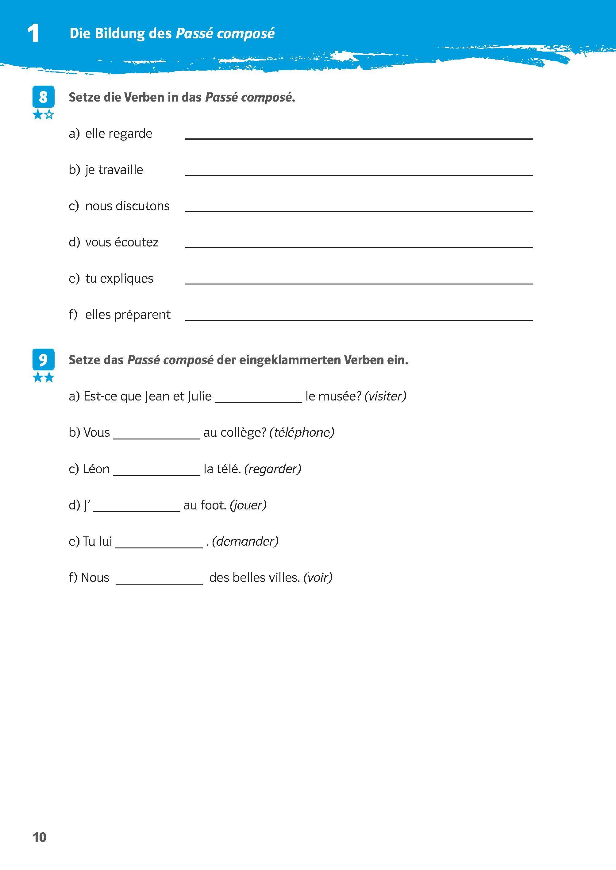 Klett 10-Minuten-Training Französisch Passé composé und Imparfait 1./2. Lernjahr