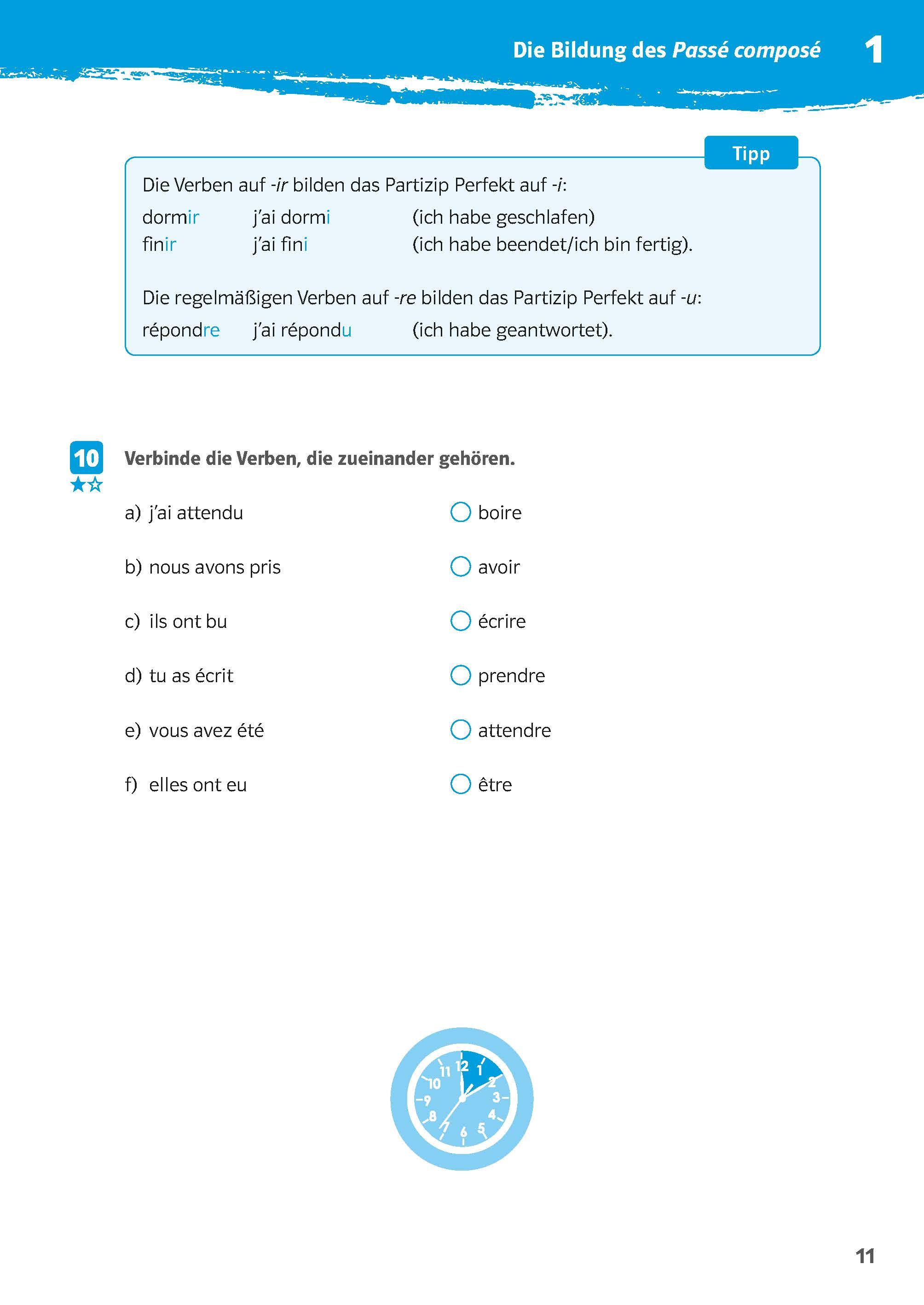 Klett 10-Minuten-Training Französisch Passé composé und Imparfait 1./2. Lernjahr