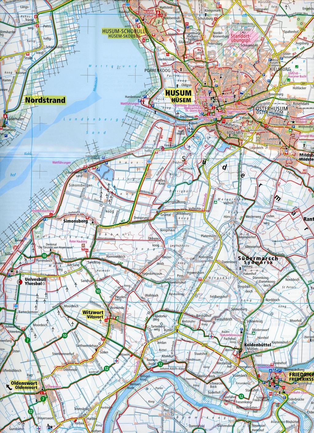 Eiderstedt, St. Peter-Ording - Husum - Nordstrand - Pellworm 1:60 000