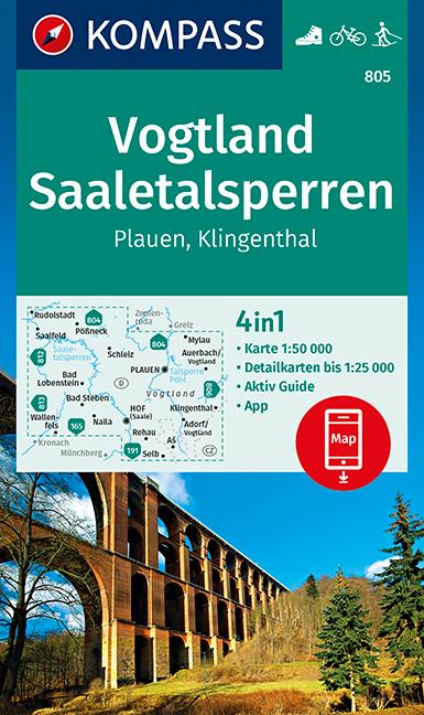 Vogtland, Saaletalsperren, Plauen, Klingenthal 1:50 000