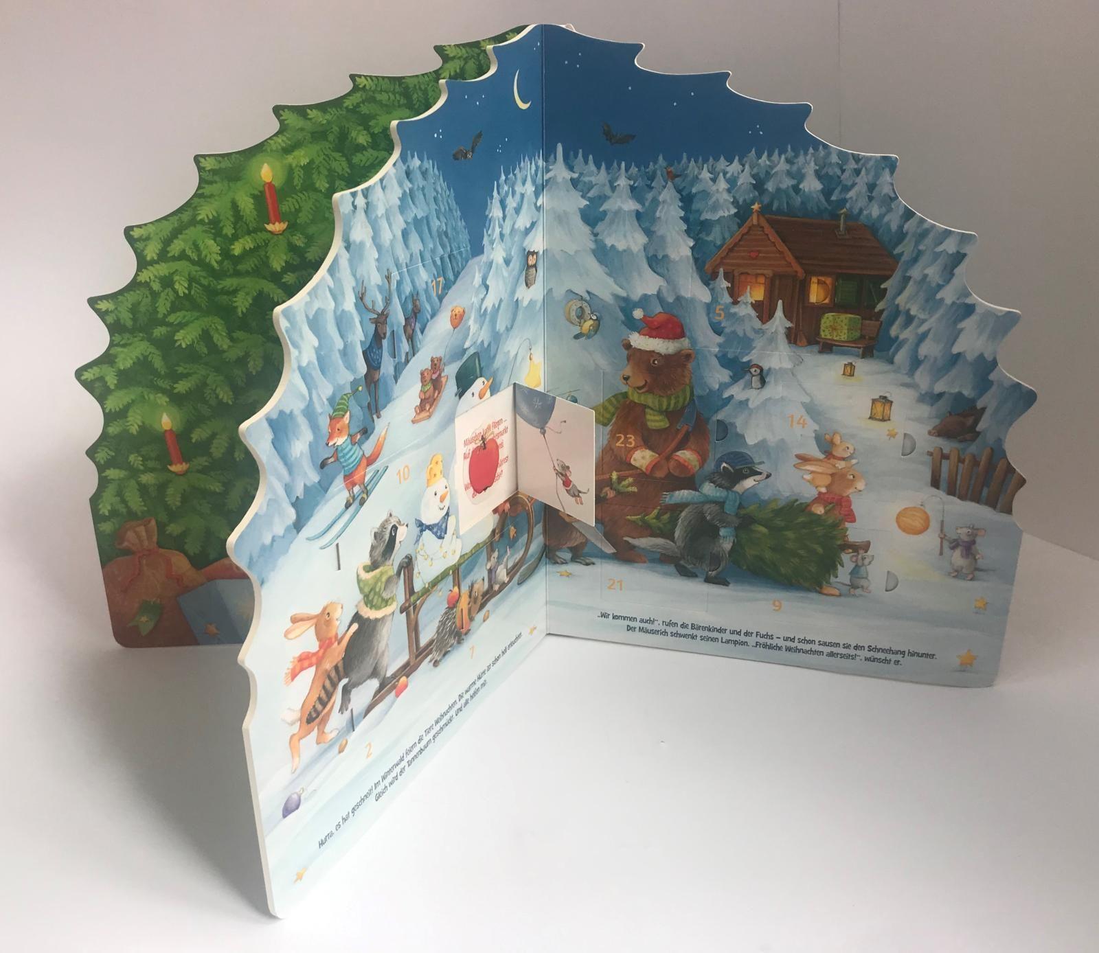 Mein erstes Adventskalender-Buch zum Suchen und Schmücken - Mit 24 Türchen und Spiel-Stickern