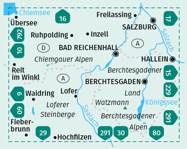 KOMPASS Wanderkarte 14 Berchtesgadener Land, Chiemgauer Alpen 1:50.000