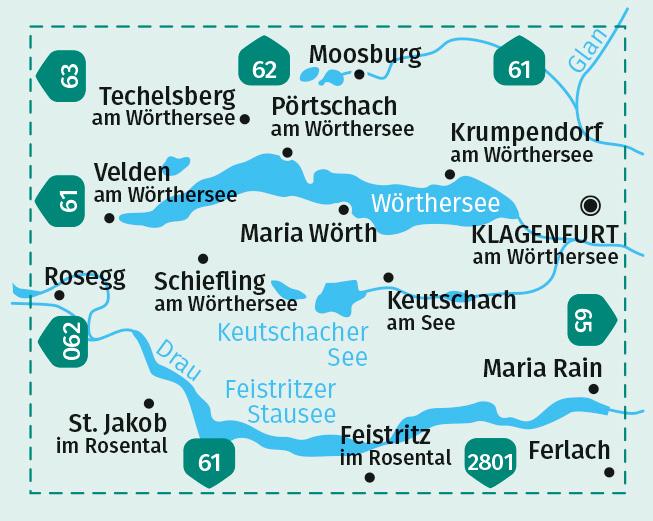 KOMPASS Wanderkarte 061 Wörthersee, Klagenfurt am Wörthersee 1:25.000