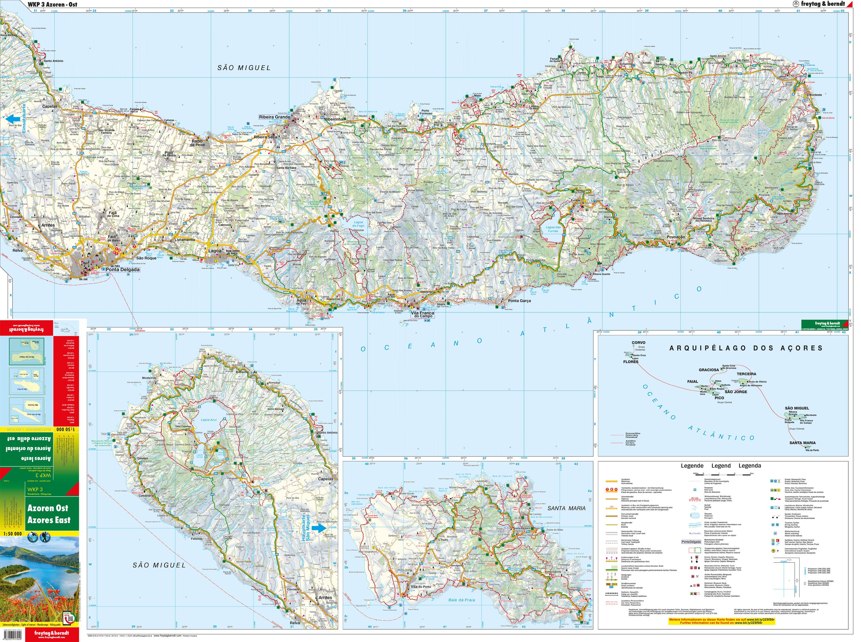 Azoren, Wanderkarten-Set 1:50.000, WKP 3