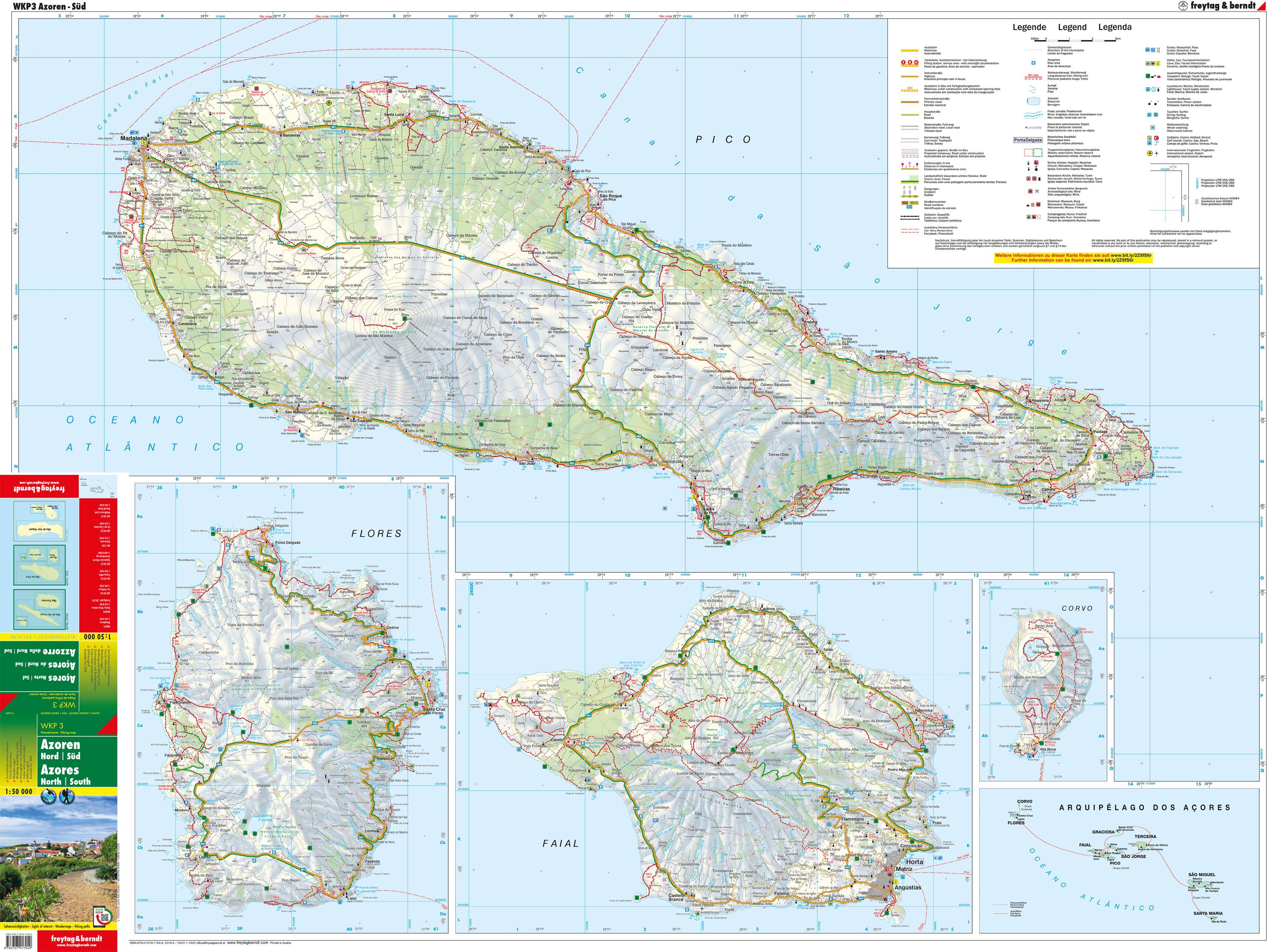 Azoren, Wanderkarten-Set 1:50.000, WKP 3