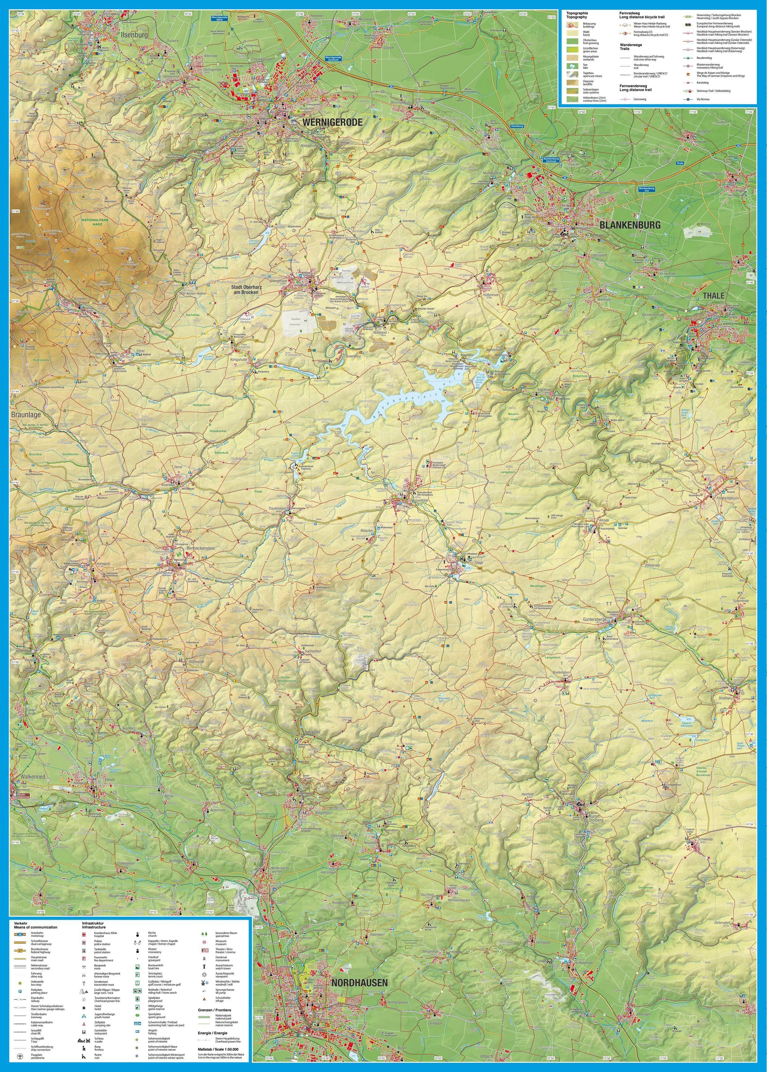 Wanderkarte Der Mittlere Harz 1:50.000