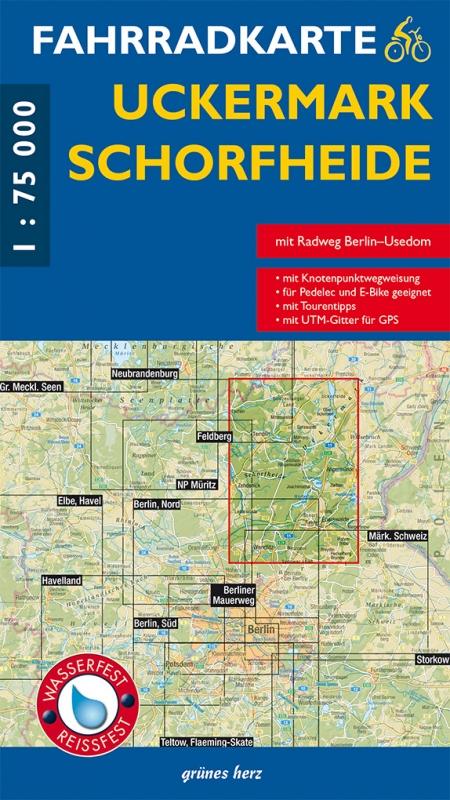 Fahrradkarte Uckermark, Schorfheide 1:75 000