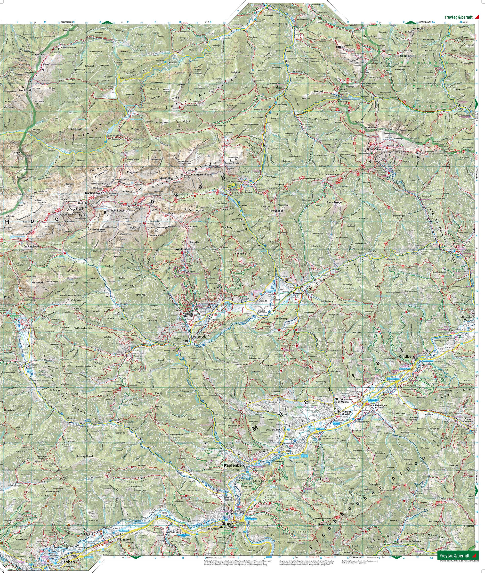 Hochschwab, Wander-, Rad- und Freizeitkarte 1:50.000, freytag & berndt, WK 0041