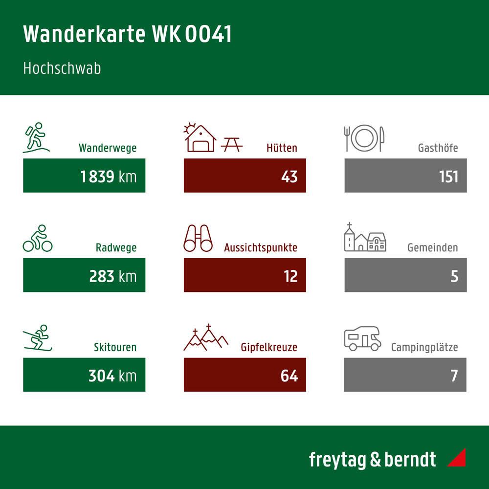 Hochschwab, Wander-, Rad- und Freizeitkarte 1:50.000, freytag & berndt, WK 0041