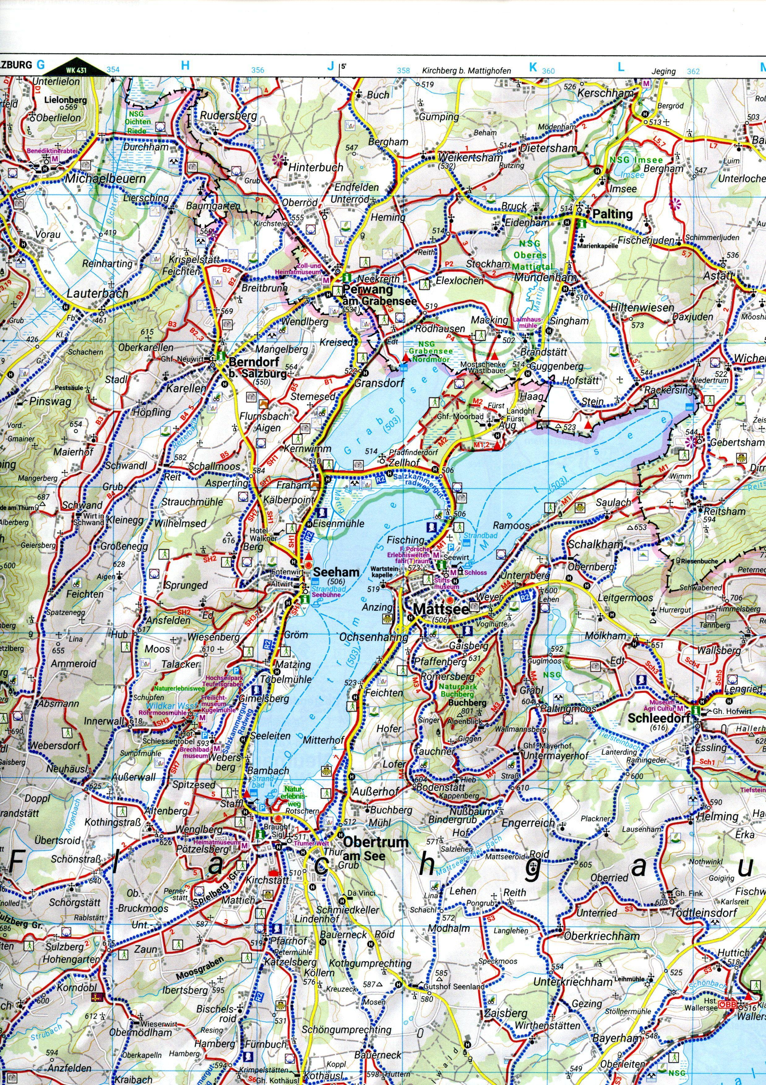 Salzburger Seenland, Wander-, Rad- und Freizeitkarte 1:50.000, freytag & berndt, WK 0391