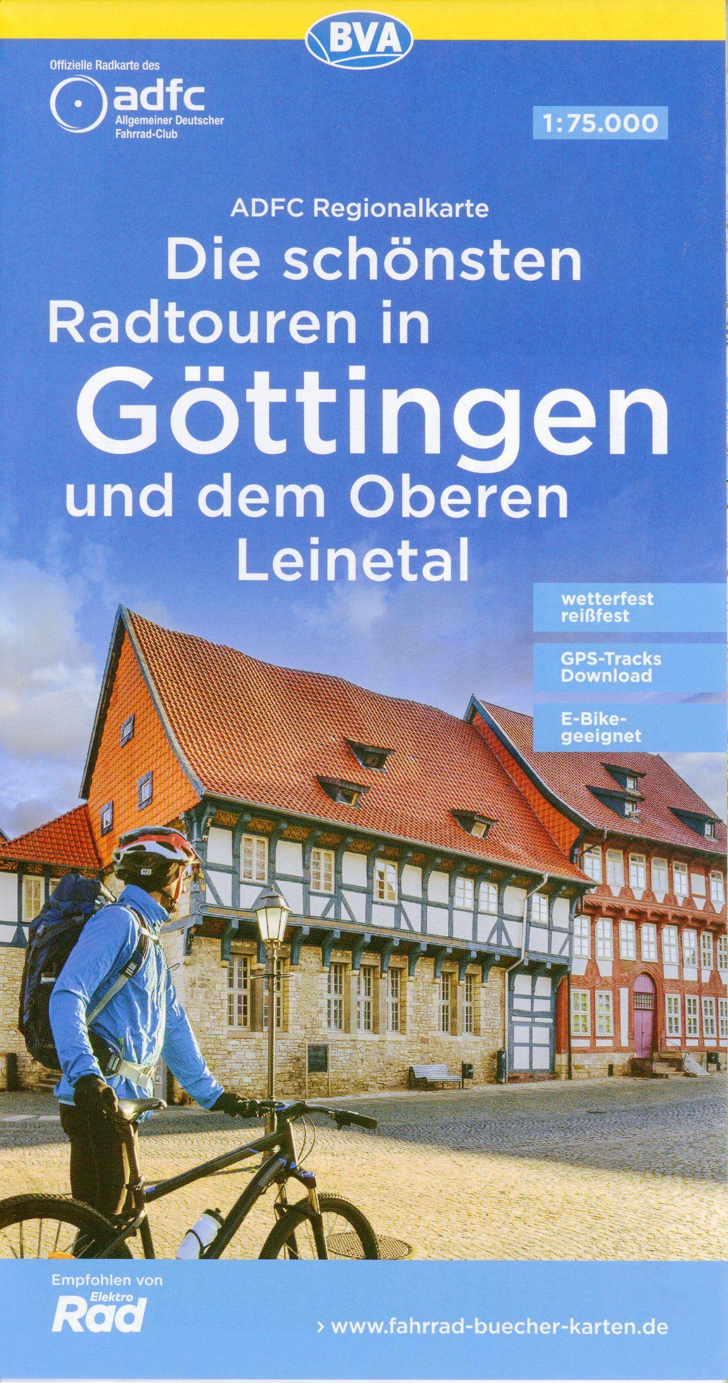 ADFC-Regionalkarte Die schönsten Radtouren in Göttingen und dem Oberen Leinetal, mit Tagestourenvorschlägen, 1:75.000, reiß- und wetterfest, E-Bike-geeignet, GPS-Tracks Download