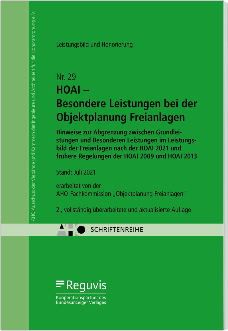 HOAI - Besondere Leistungen bei der Objektplanung Freianlagen