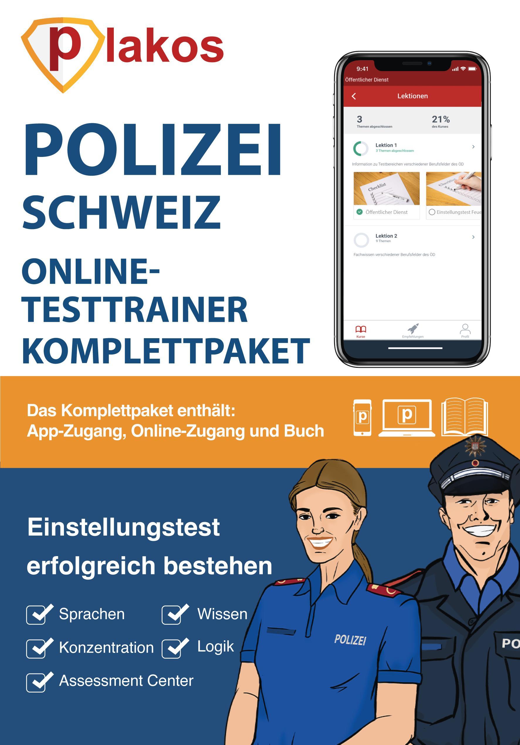 Polizei Schweiz Einstellungstest Komplettpaket