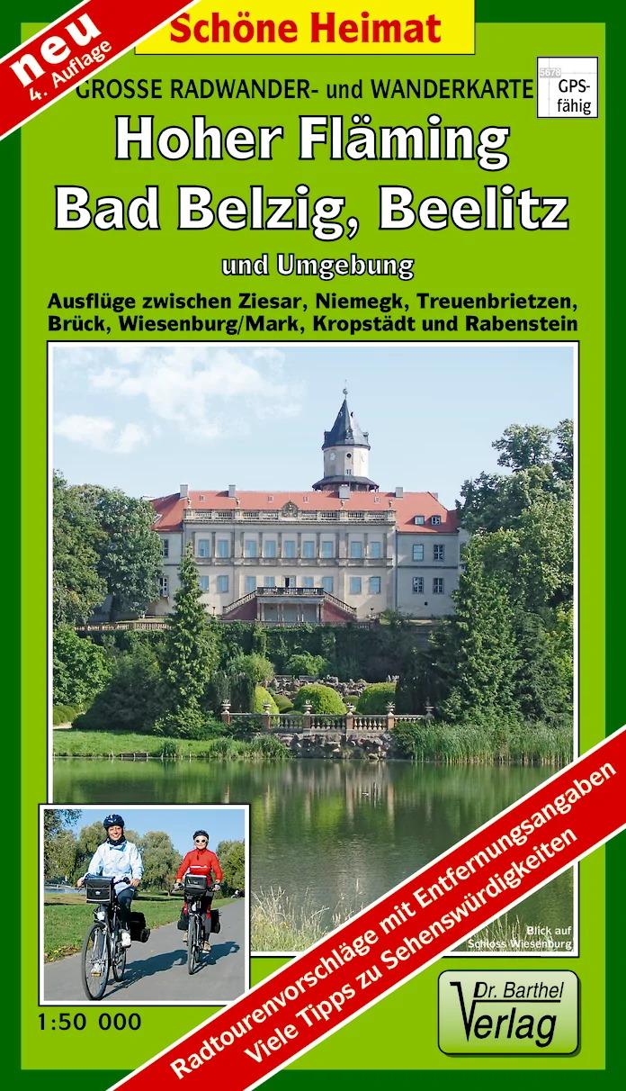 Große Radwander- und Wanderkarte Hoher Fläming, Bad Belzig, Beelitz und Umgebung 1 : 50 000