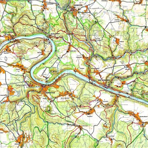 Große Karte der Sächsischen Schweiz 1:30000