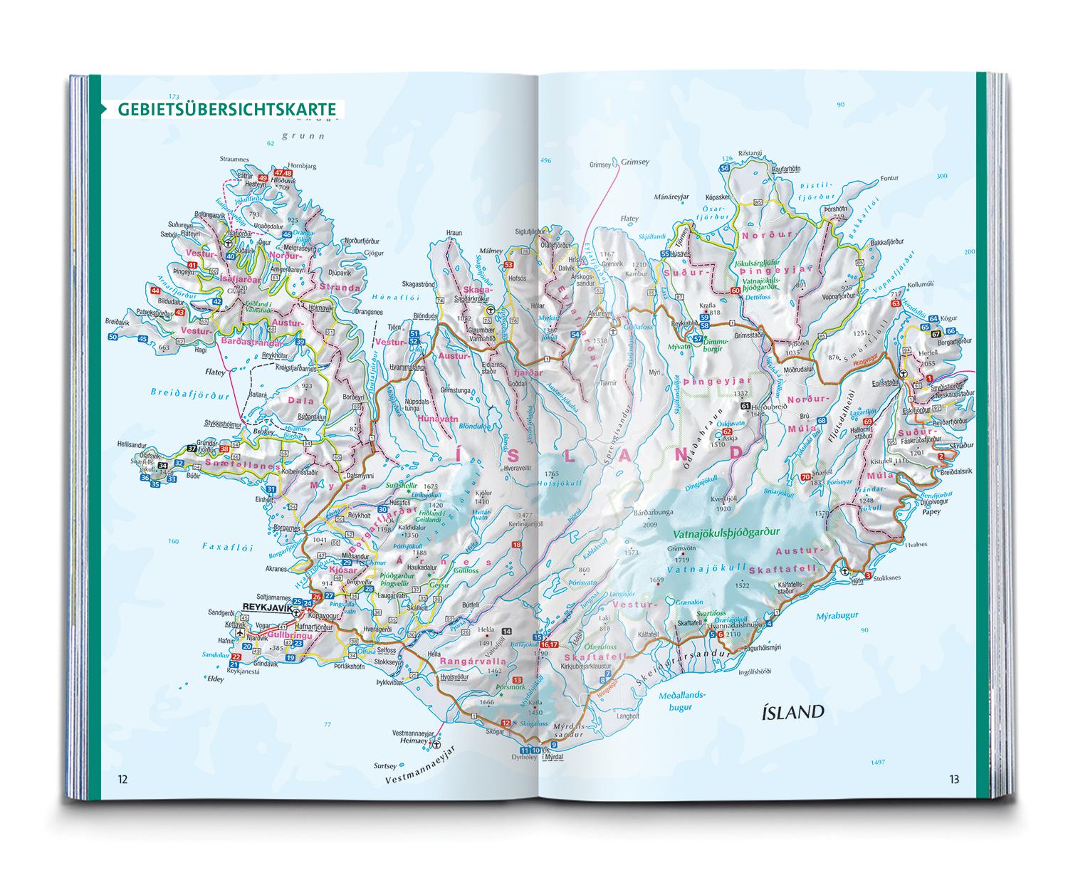 KOMPASS Wanderführer Island, 70 Touren mit Extra-Tourenkarte