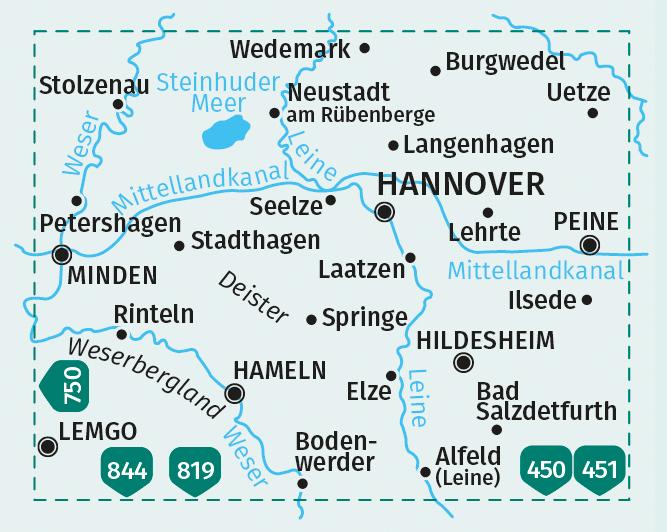 KOMPASS Wanderkarten-Set 848 Hannover und Umgebung (2 Karten) 1:50.000