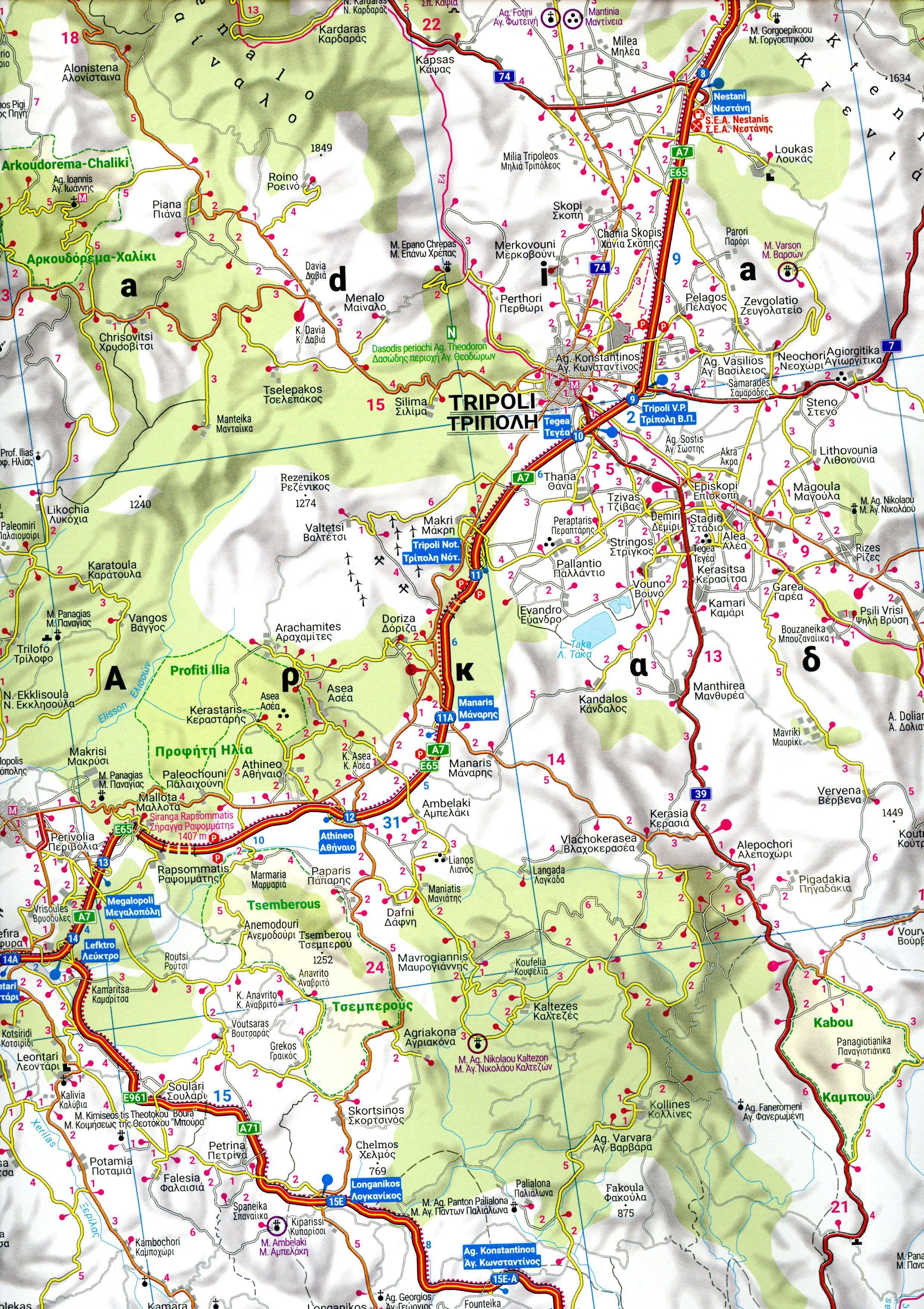 Peloponnes, Straßen- und Freizeitkarte 1:150.000, freytag & berndt