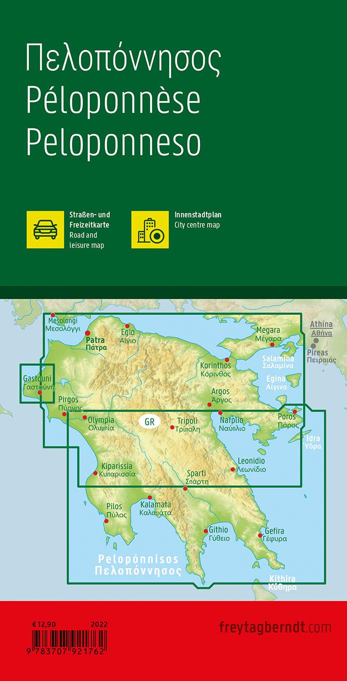 Peloponnes, Straßen- und Freizeitkarte 1:150.000, freytag & berndt