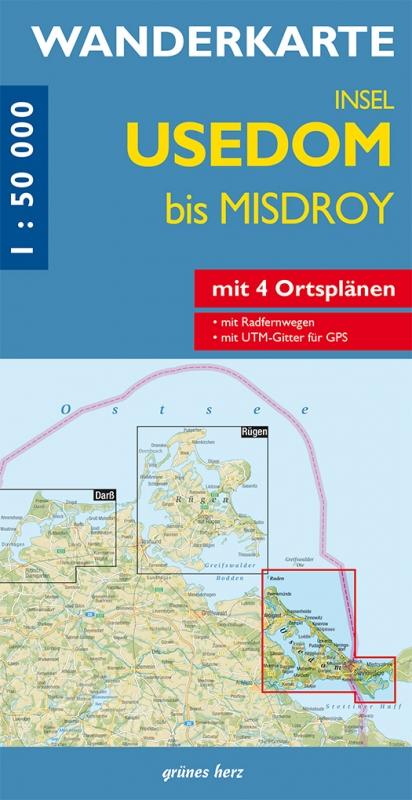 Wanderkarte Insel Usedom bis Misdroy