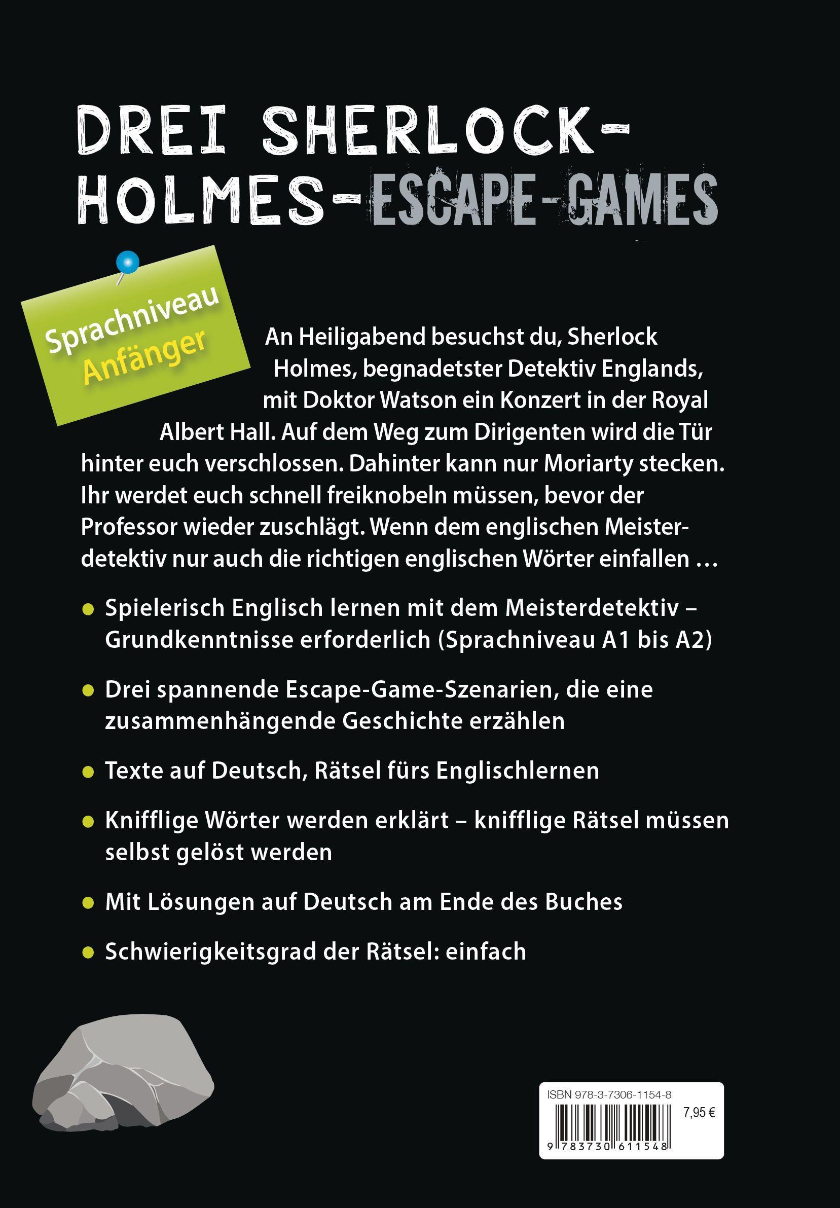 Sherlock Holmes Escape Book. Spielend Englisch lernen - für Anfänger Sprachniveau A1-A2