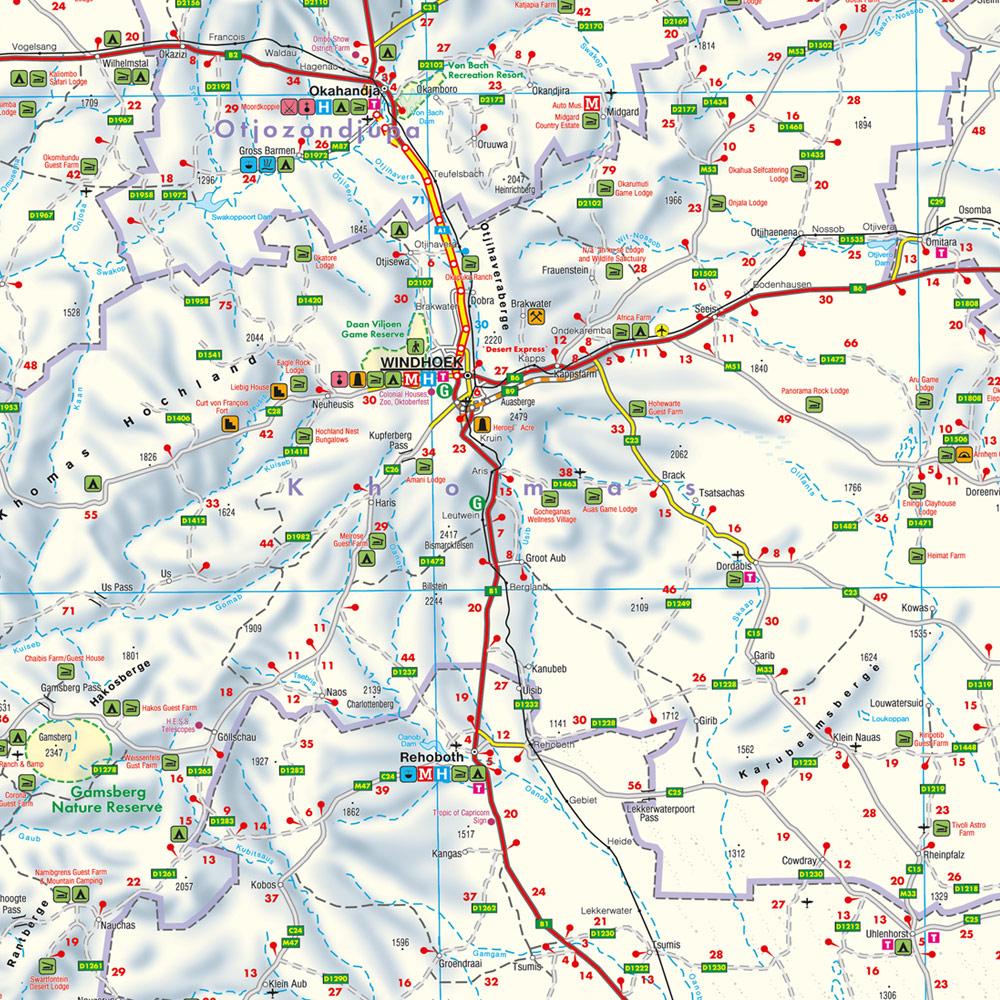 Namibia, Straßenkarte 1:1.000.000, freytag & berndt