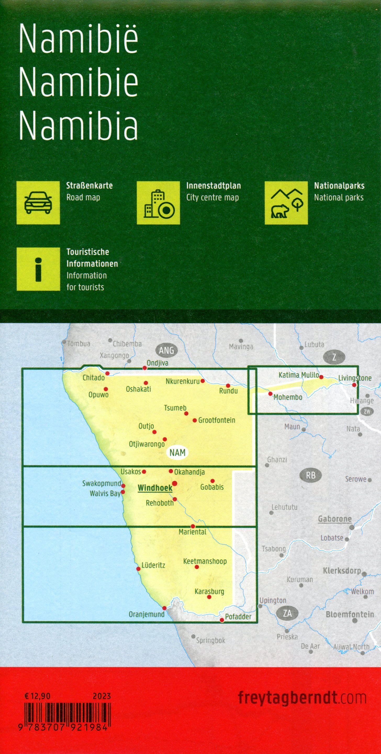 Namibia, Straßenkarte 1:1.000.000, freytag & berndt