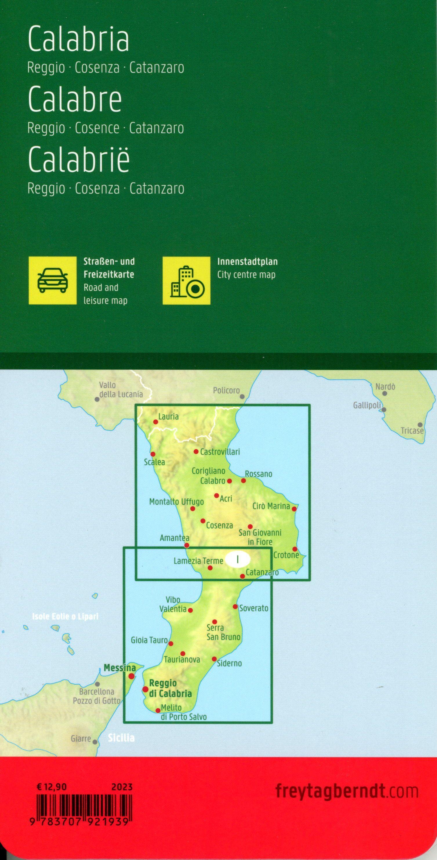 Kalabrien, Straßen- und Freizeitkarte 1:150.000, freytag & berndt