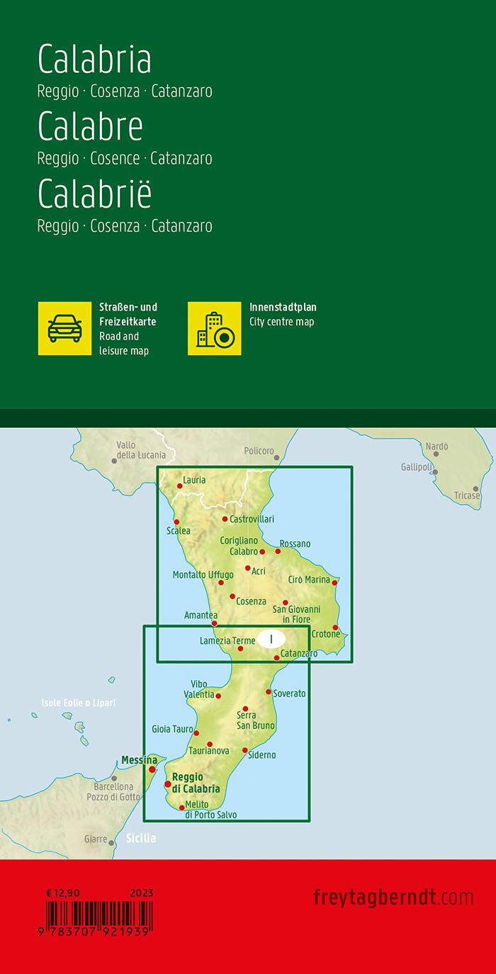 Kalabrien, Straßen- und Freizeitkarte 1:150.000, freytag & berndt