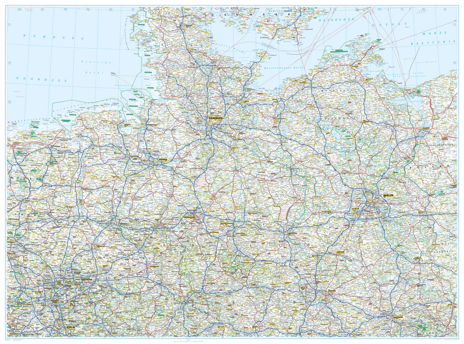 ADAC Länderkarte Deutschland Nord 1:500.000