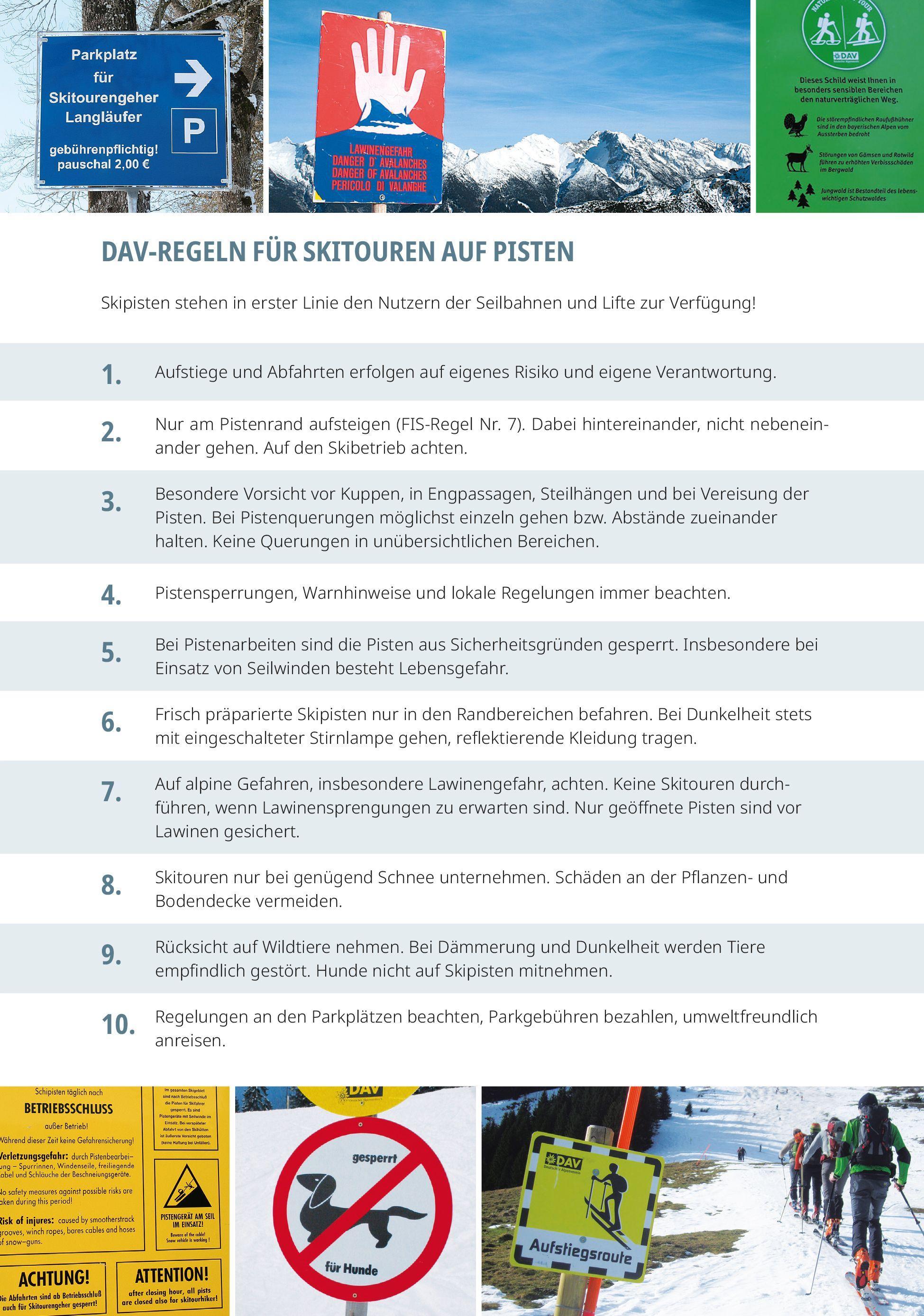 Pistengehen und leichte Skitouren