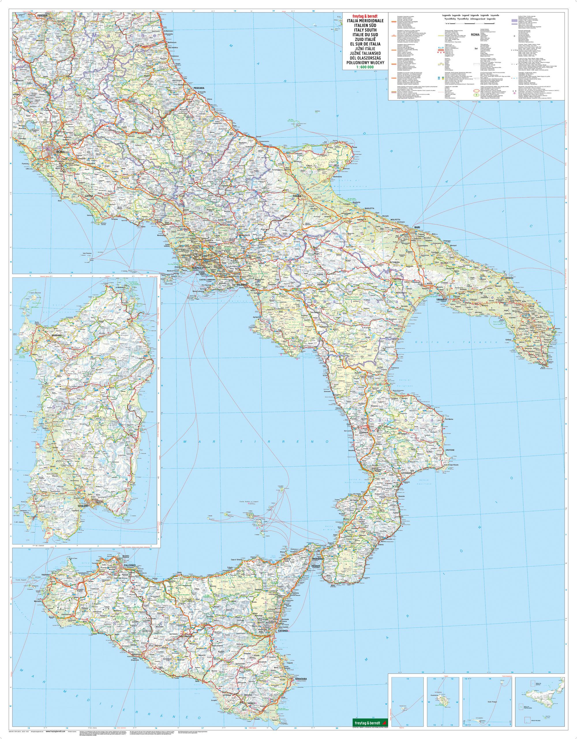 Italien, Straßenkarte 1:600.000, freytag & berndt