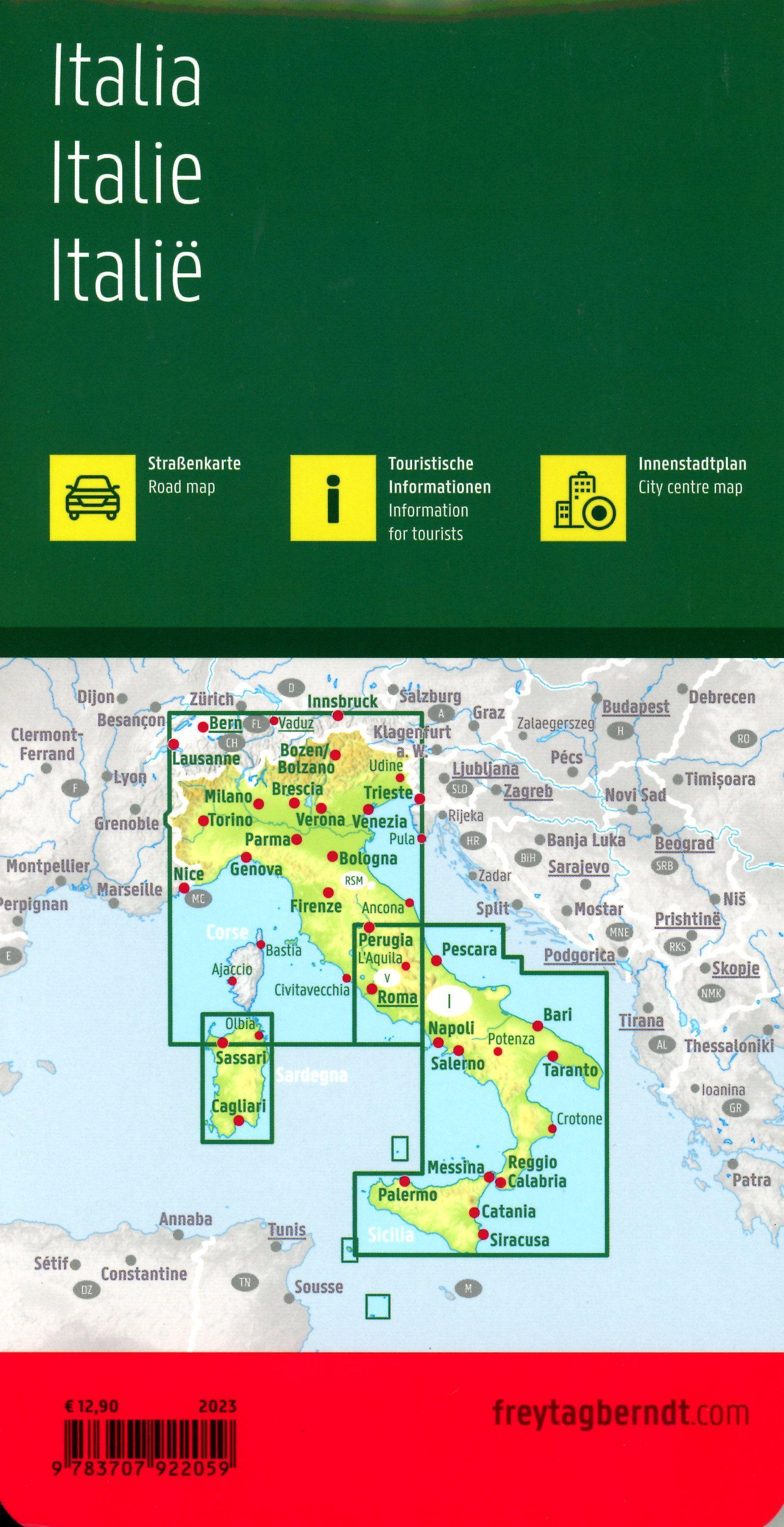 Italien, Straßenkarte 1:600.000, freytag & berndt