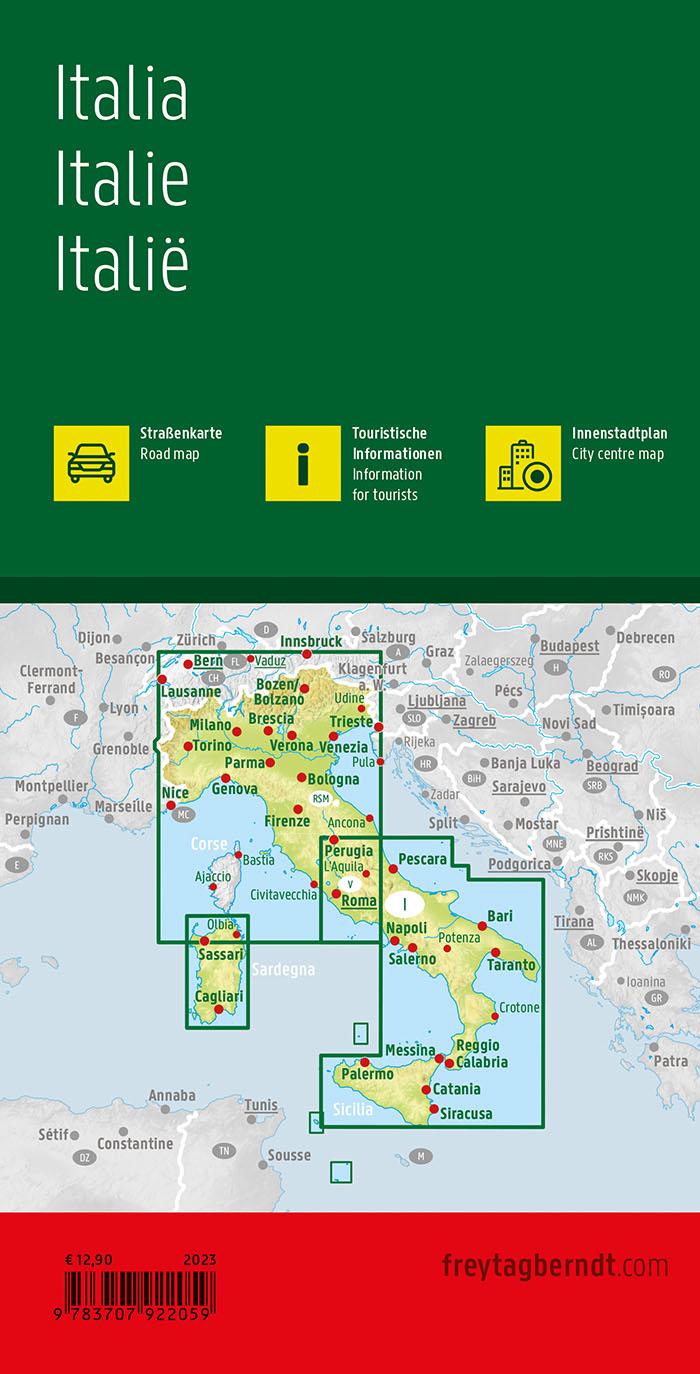 Italien, Straßenkarte 1:600.000, freytag & berndt