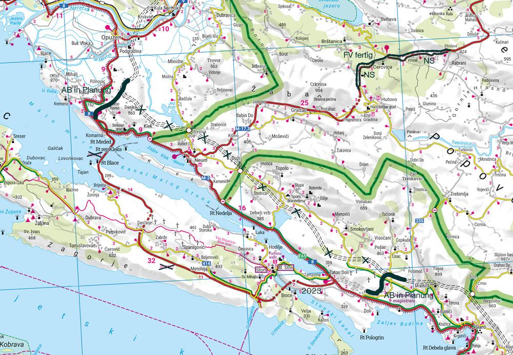 Kroatien Küste, Straßen- und Freizeitkarte 1:200.000, freytag & berndt