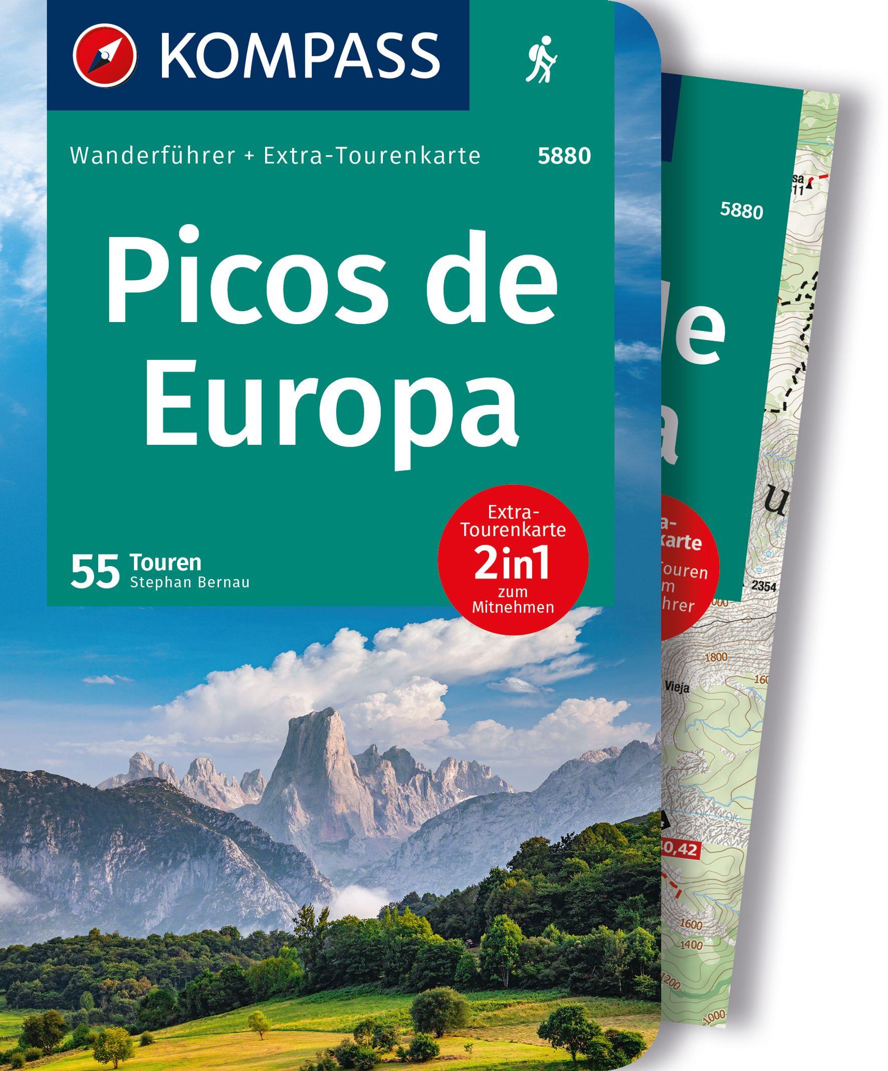 KOMPASS Wanderführer Picos de Europa, 55 Touren mit Extra-Tourenkarte